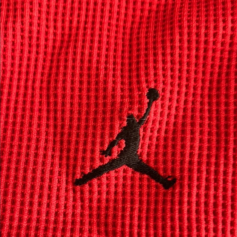 Vintage Jordan Red Long Sleeve Tee with Black Stripe Details